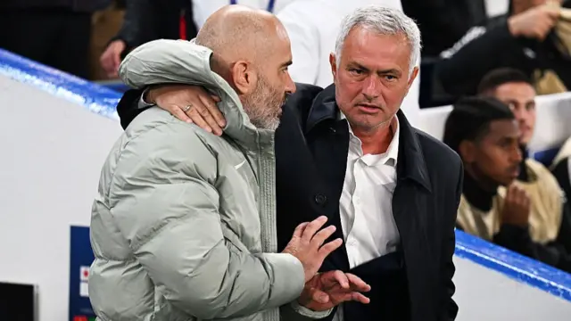 Jose Mourinho and Enzo Maresca