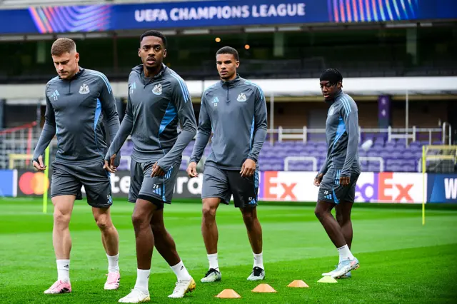 Newcastle players train