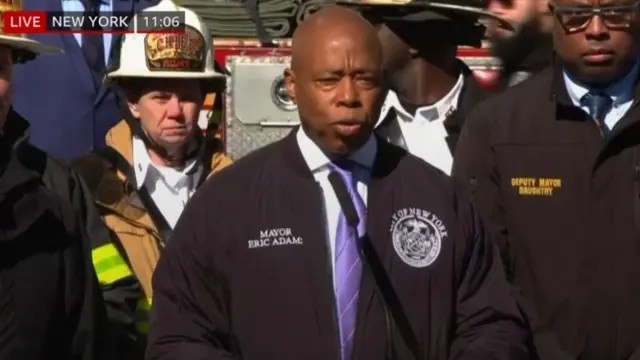 Eric Adams addresses press