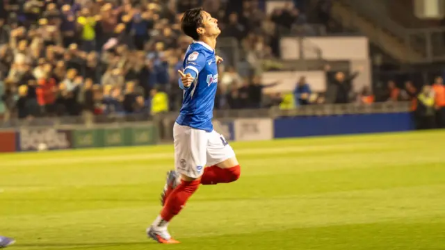 Yang Min-hyeok celebrates scoring