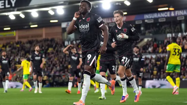 Josh Maja celebrates scoring