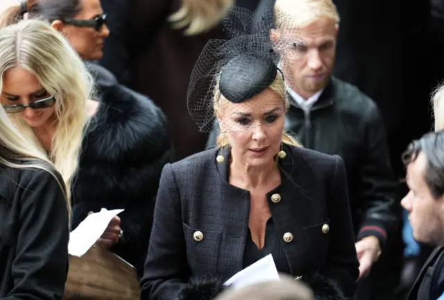 Claire Sweeney arrives ahead of the funeral service for Ricky Hatton