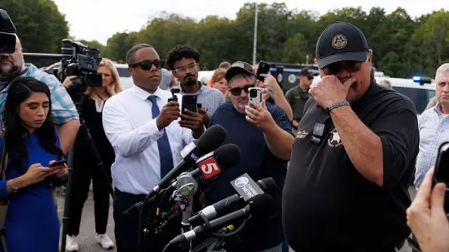 Chris Davis was visibly emotional as he addressed reporters in the aftermath of the explosion | Getty Images