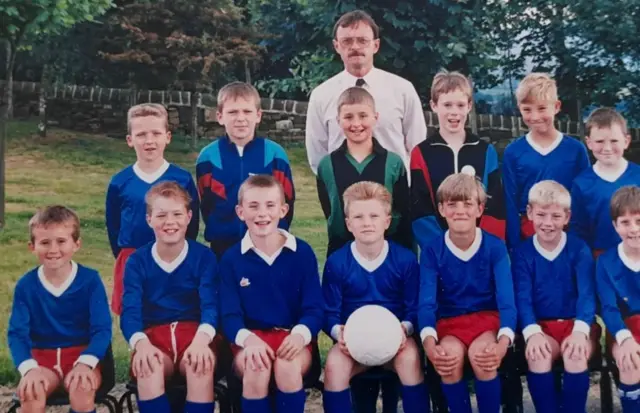 A school photo featuring Rob Brierley and Ricky Hatton