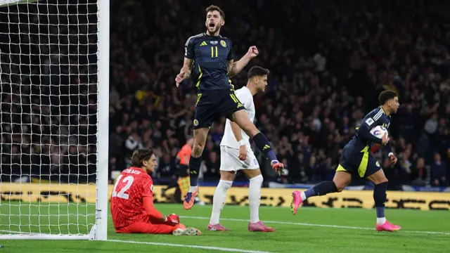 Ryan Christie celebrates after scoring