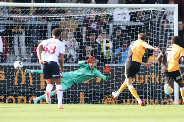 Jake Beesley scores a penalty