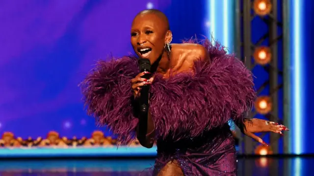 Cynthia Erivo performing on stage.