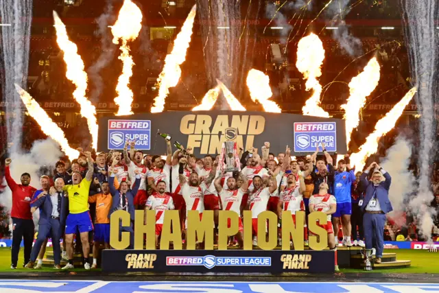 Hull KR celebrate their Super League Grand Final win