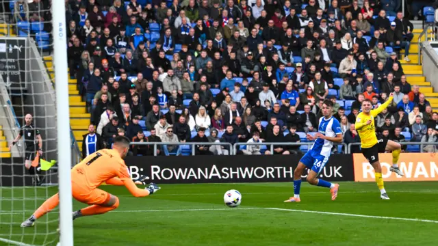 Barrow shot at goal against Oldham
