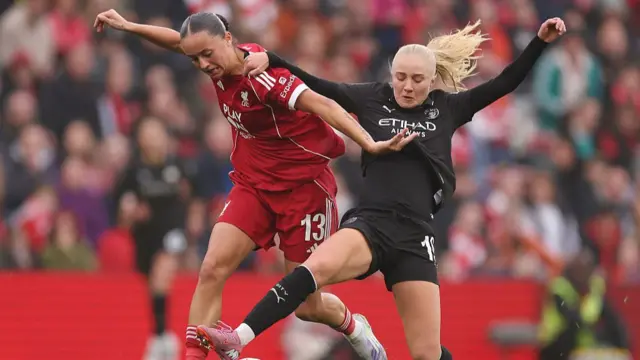 Liverpool v Man City action