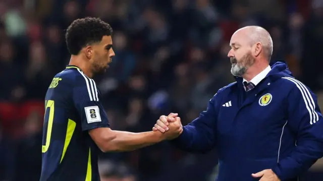 Che Adams and Steve Clarke