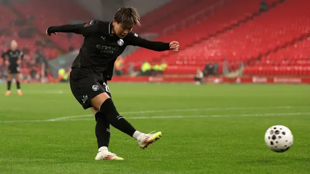 Fujino striking the winner for City