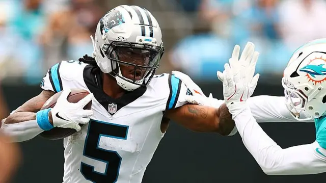 Rico Dowdle of the Carolina Panthers in the NFL