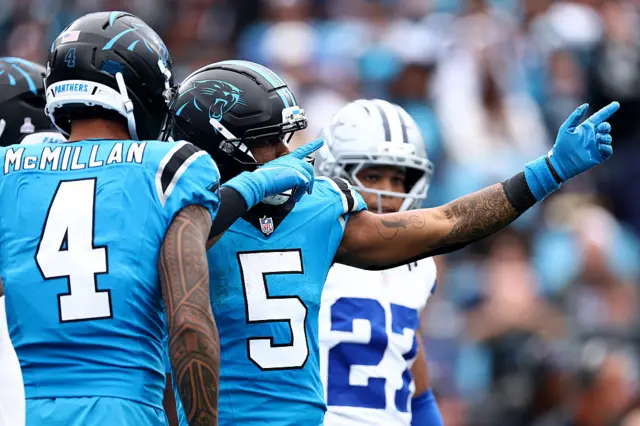 Rico Dowdle celebrates