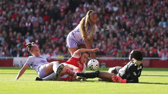 Arsenal v Brighton action