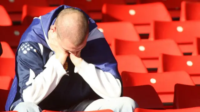 Dejected Scotland fans
