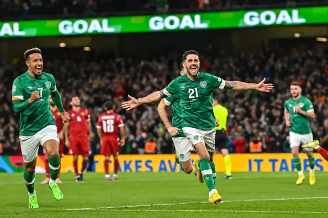 Robbie Brady celebrates
