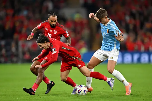 Wales against Belgium