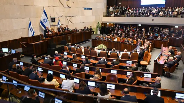 U.S. President Donald Trump delivers remarks to the Knesset