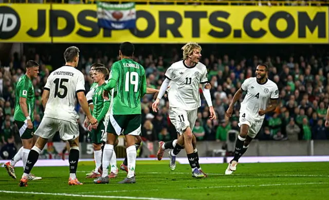 Nick Woltemade of Germany, 11, scores his side's first goal during the FIFA World Cup 2026 qualifier match between Northern Ireland and Germany