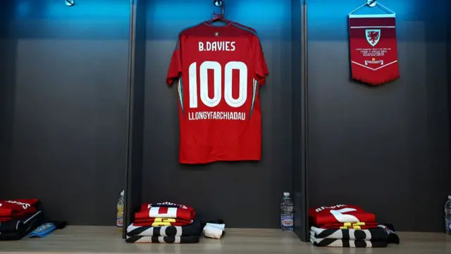 Ben Davies shirt hanging up in dressing room