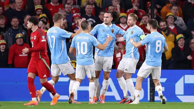 Belgium players celebrate