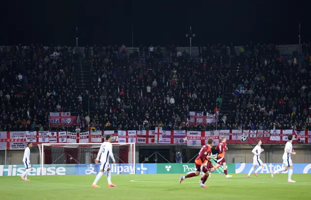 General view as England fans show their support