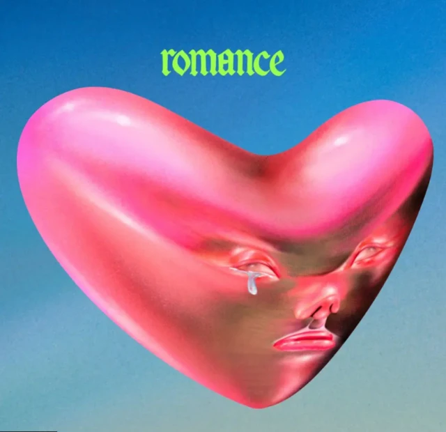 Their album - a big pink hard in a blue sky, with a person's face coming out of it