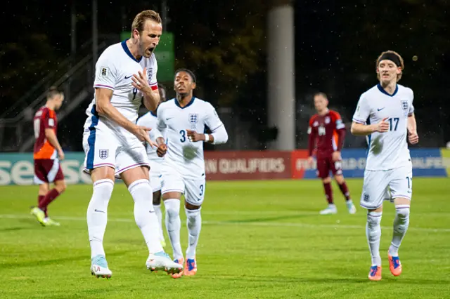 Harry Kane of England celebrates