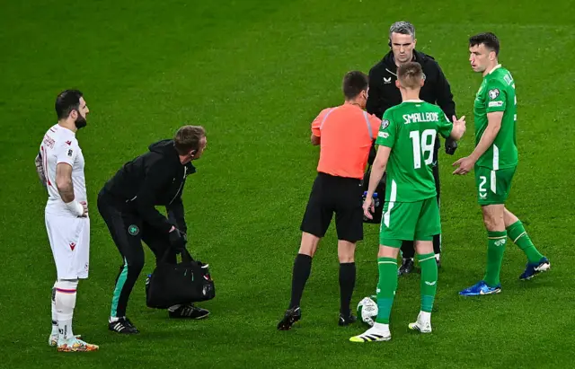 Seamus Coleman leaves the field