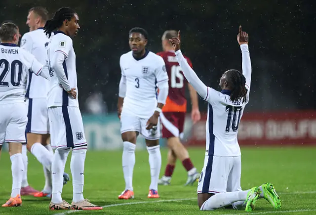 Eberechi Eze of England celebrates
