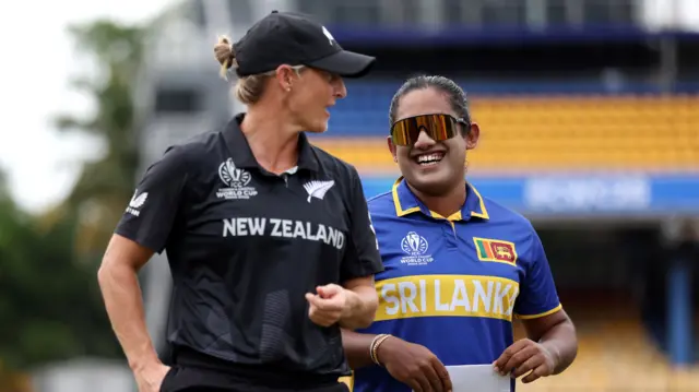 New Zealand captain Sophie Devine and Sri Lanka captain Chamari Athapaththu