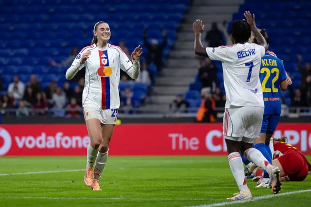 Brand and Becho celebrate combining for the Lyon opener