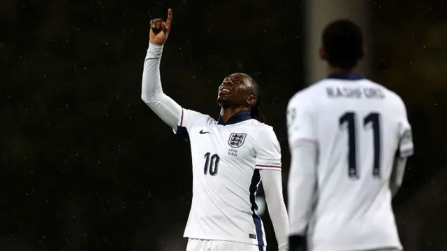 Eberechi Eze celebrates