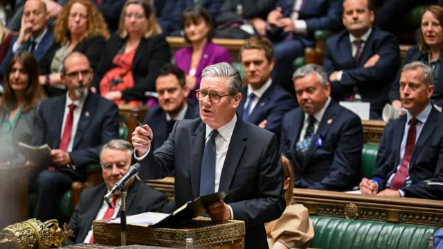 Sir Keir Starmer speaks during PMQs on 21 May 2025.