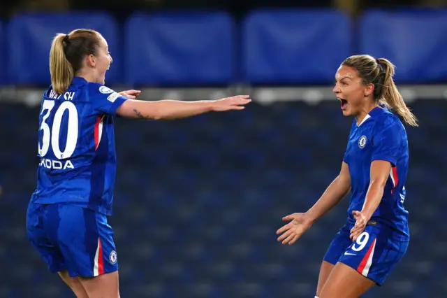 Chelsea's Johanna Rytting Kaneryd (right) celebrates