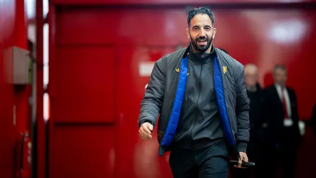 Manchester United head coach Ruben Amorim arrives