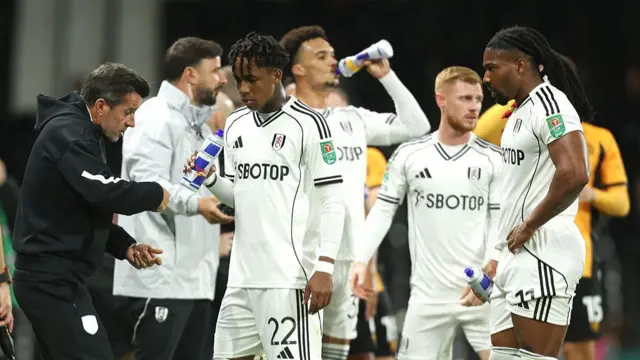 Fulham manager Marco Silva gives instructions to Kevin