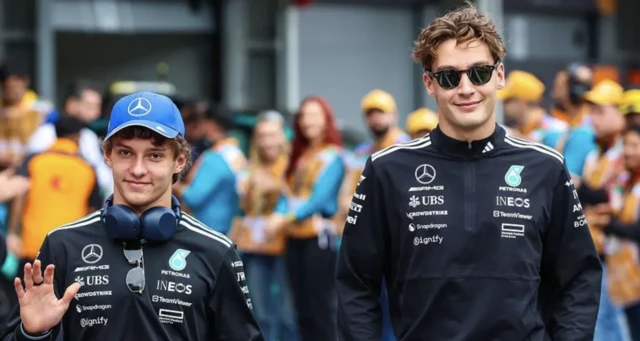 Kimi Antonelli and George Russell