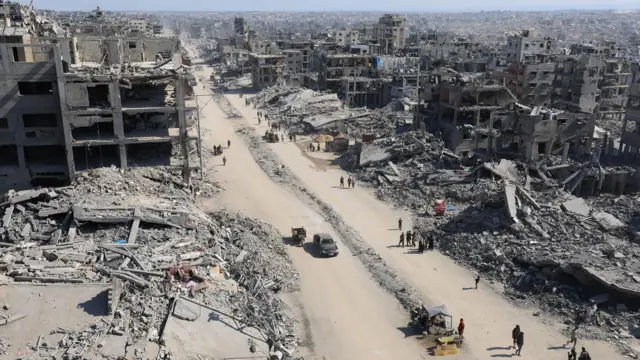 An aerial view of Gaza City