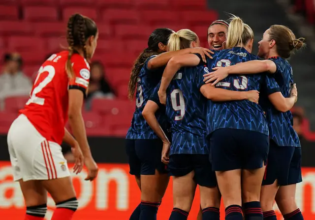 Arsenal celebrate a goal