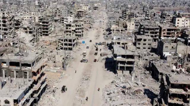 Wide aerial view of Gaza City