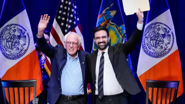 US Senator Bernie Sanders and New York City mayoral candidate Zohran Mamdani