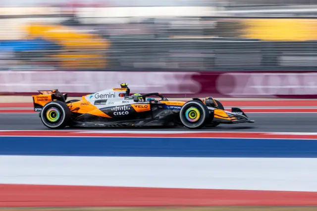 Lando Norris on track in Austin