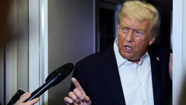 Trump speaking to media on Air Force One