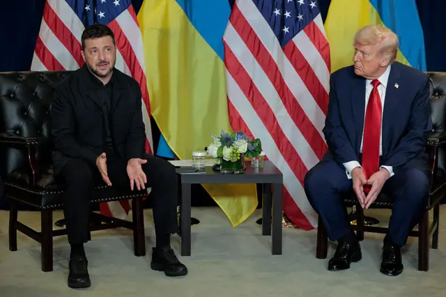 : President of Ukraine Volodymyr Zelensky and US President Donald Trump