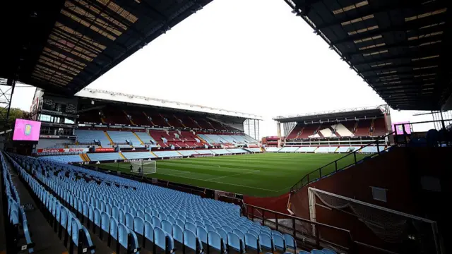 Villa Park stadium inside empty