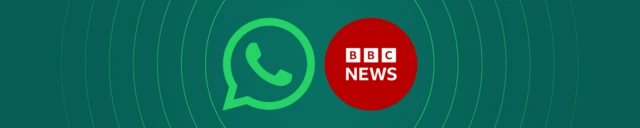 Green background with BBC and WhatsApp logos