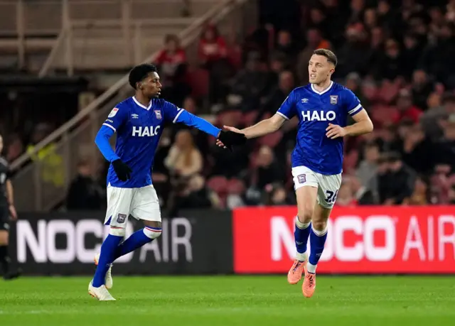 Ipswich Town's Dara O'Shea celebrates