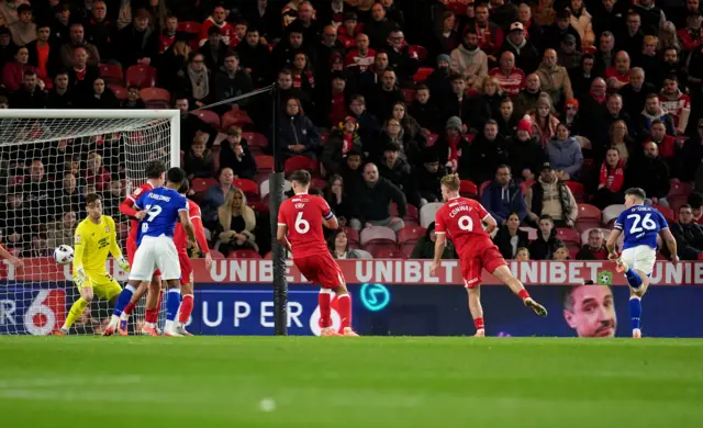 Ipswich Town's Dara O'Shea scores
